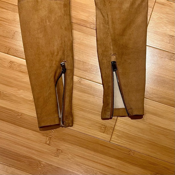 Vince Women's Skinny Lamb Leather Pants with Flares - Picture 6 of 7